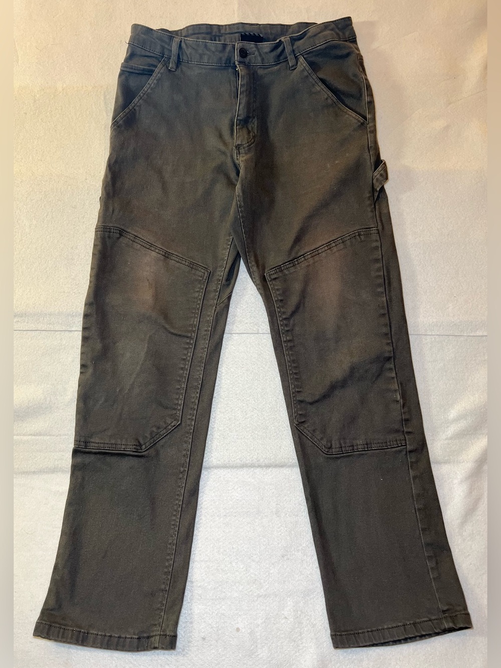 CAT Caterpillar Mens Double Knee Work Carpenter Pants,Faded Charcoal Canvas34x32